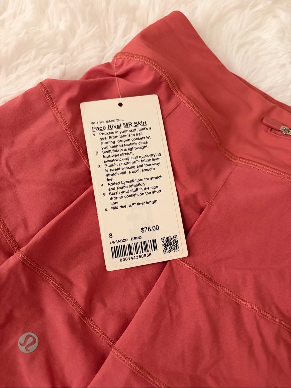 LULULEMON Rival MR skirt 8